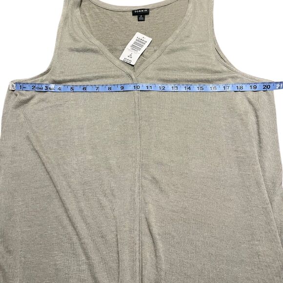 TORRD WOMEN'S SIZE 2 (18/20) SEAGRASS V NECK SWING TANK SUPER SOFT LIGHT NWT - Picture 5 of 8